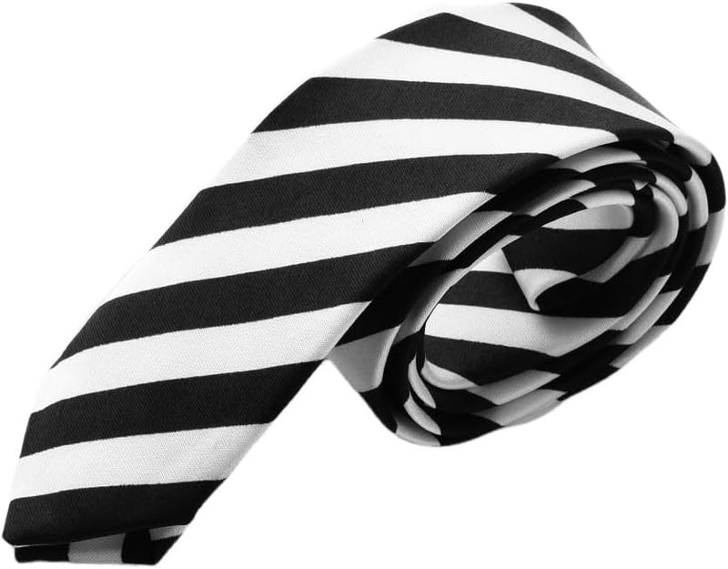 Sdopbinbin Black And White Red Striped Tie Green Blue And Black Necktie Halloween Ties for Male Cosplay Wedding Tie for Men - Image 1